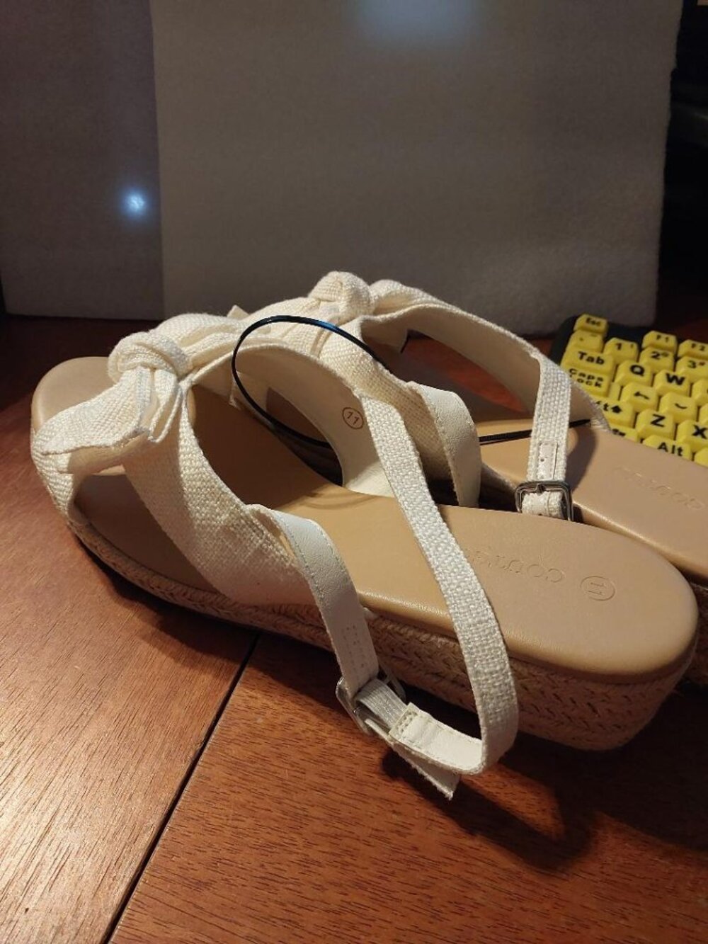 Coutgo Wmn Espadrille Platform Sandal Off White Size 11